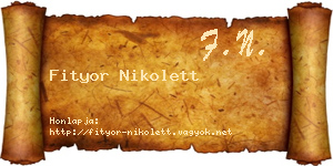 Fityor Nikolett névjegykártya